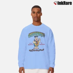 Men’s Grateful Dead 1989 Fred Flintstones Parody Non Stop World Tour Long-Sleeve Shirt in light blue | Sleek, Lightweight, Year-Round Wear