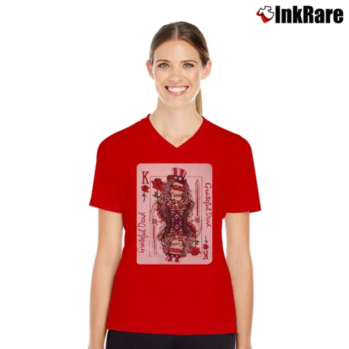 Grateful Dead 1989 Tour Concert Promo Women’s V-Neck Tee in red – Flattering Fit Women’s Grateful Dead 1989 Tour Concert Promo V-Neck Tee in red | Chic Neckline, Soft Texture