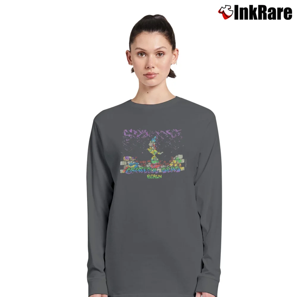 Women’s Grateful Dead 1990 Berlin Crew Member Long-Sleeve Top in charcoal | Sleek, Versatile, All-Season