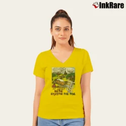 Women’s Grateful Dead 1991 Tour V-Neck Tee in yellow | Chic Neckline, Soft Texture