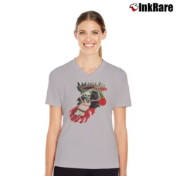 Women’s Grateful Dead 1992 Lithuania Basketball V-Neck Tee in sport grey | Chic Neckline, Soft Texture