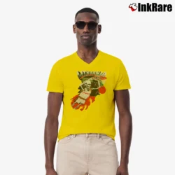 Men’s Grateful Dead 1992 Lithuania Basketball V-Neck Tee in yellow | Sharp, Breathable, Everyday Staple