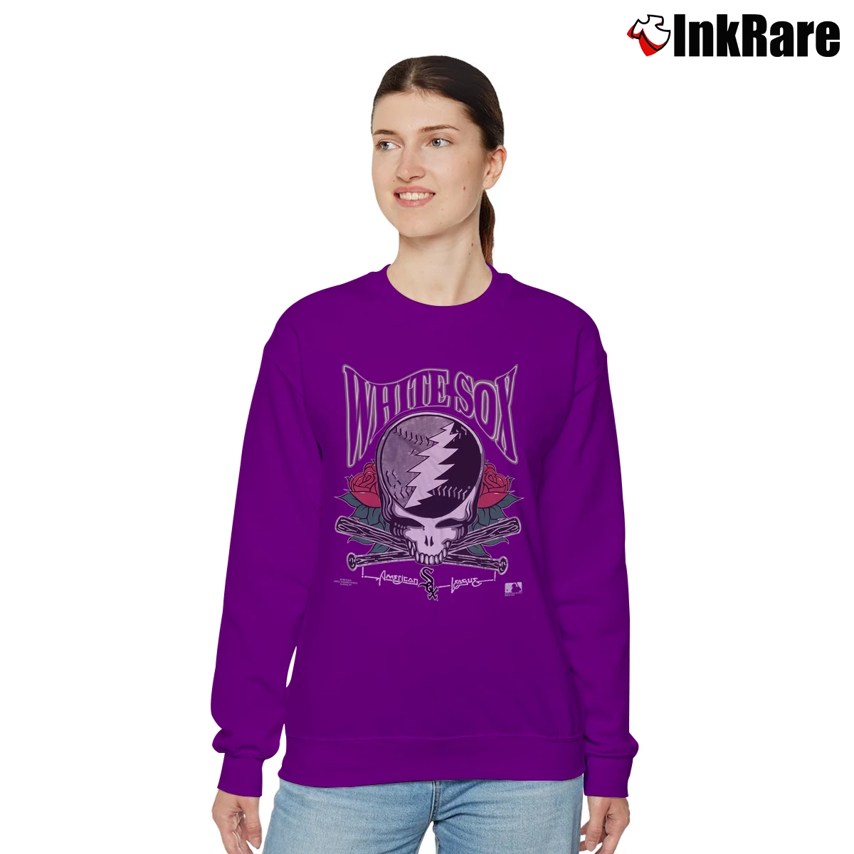 Women’s Grateful Dead 1994 Chicago Sox Team Relaxed Sweatshirt in purple | Soft, Laid-Back Vibe