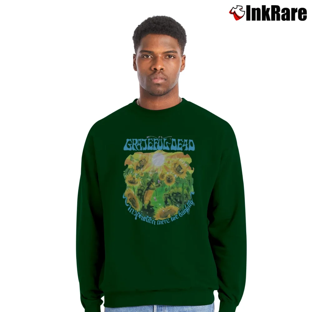 Men’s Grateful Dead 1995 Summer Tour Turtle Terrapin Crewneck Sweatshirt in forest green | Cozy Fabric, Clean Style