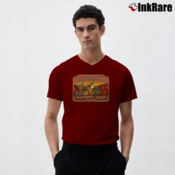 Men’s Grateful Dead 50th Year Fare Thee Well V-Neck Tee in maroon | Sharp, Breathable, Everyday Staple