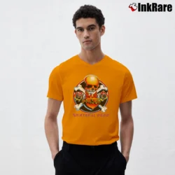 Men’s Grateful Dead 80s Skull V-Neck Tee in orange | Sharp, Breathable, Everyday Staple