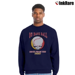 Men’s Grateful Dead 90s Back From The Dead Baseball Crewneck Sweatshirt in navy | Cozy Fabric, Clean Style