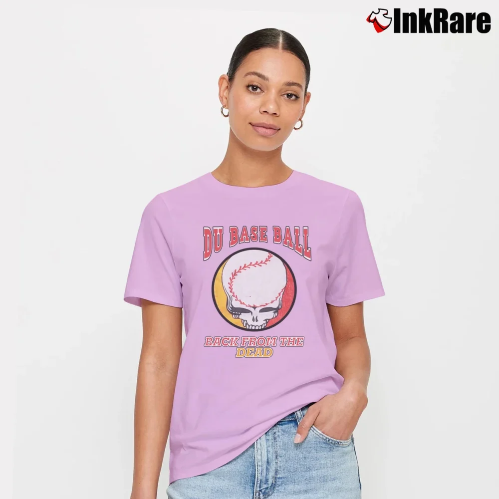 Women’s Grateful Dead 90s Back From The Dead Baseball Signature T-Shirt in light pink | Soft, Flattering Fit