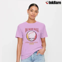 Women’s Grateful Dead 90s Back From The Dead Baseball Signature T-Shirt in light pink | Soft, Flattering Fit