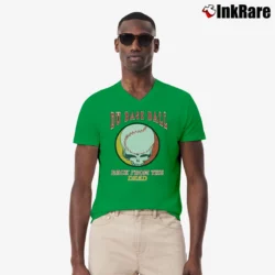 Men’s Grateful Dead 90s Back From The Dead Baseball V-Neck Tee in irish green | Sharp, Breathable, Everyday Staple
