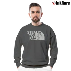 Men’s Grateful Dead 90s Distressed Steal Your Face Band Crewneck Sweatshirt in charcoal | Cozy Fabric, Clean Style