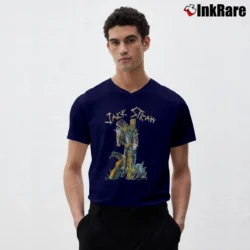 Men’s Grateful Dead 90s Jack Straw V-Neck Tee in navy | Sharp, Breathable, Everyday Staple