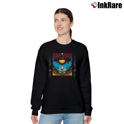Grateful Dead Aoxomoxoa Rock Band Fan Women’s Relaxed Sweatshirt in black – Cozy Casual Women’s Grateful Dead Aoxomoxoa Rock Band Fan Relaxed Sweatshirt in black | Soft, Laid-Back Vibe