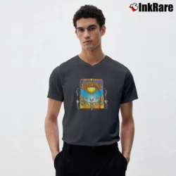 Men’s Grateful Dead Aoxomoxoa Rock Band For Music Fans V-Neck Tee in charcoal | Sharp, Breathable, Everyday Staple