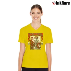 Women’s Grateful Dead Bertha Rose And Skull Furthur Festival Vintage Rare V-Neck Tee in yellow | Chic Neckline, Soft Texture