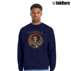 Men’s Grateful Dead Classic Skull And Roses Crewneck Sweatshirt in navy | Cozy Fabric, Clean Style