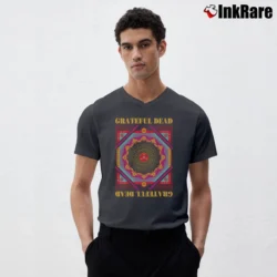 Men’s Grateful Dead Cornell 1977 Vintage Rock Concert V-Neck Tee in charcoal | Sharp, Breathable, Everyday Staple