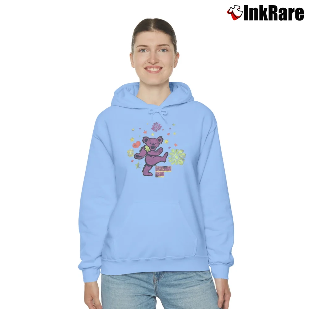 Women’s Grateful Dead Dancing Bear 2009 Cozy Hoodie in light blue | Warm, Structured, Stylish