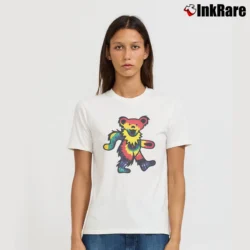 Women’s Grateful Dead Dancing Bear Rock Signature T-Shirt in white | Soft, Flattering Fit