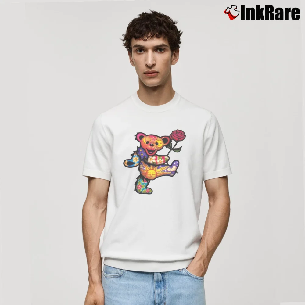 Men’s Grateful Dead Dancing Bear Classic T-Shirt in white | Soft, Breathable Everyday Wear