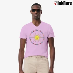 Men’s Grateful Dead Dancing Bears 1988 Tour for Music Lovers V-Neck Tee in light pink | Sharp, Breathable, Everyday Staple