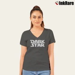Women’s Grateful Dead Dark Star for Psychedelic Rock Fans V-Neck Tee in charcoal | Chic Neckline, Soft Texture