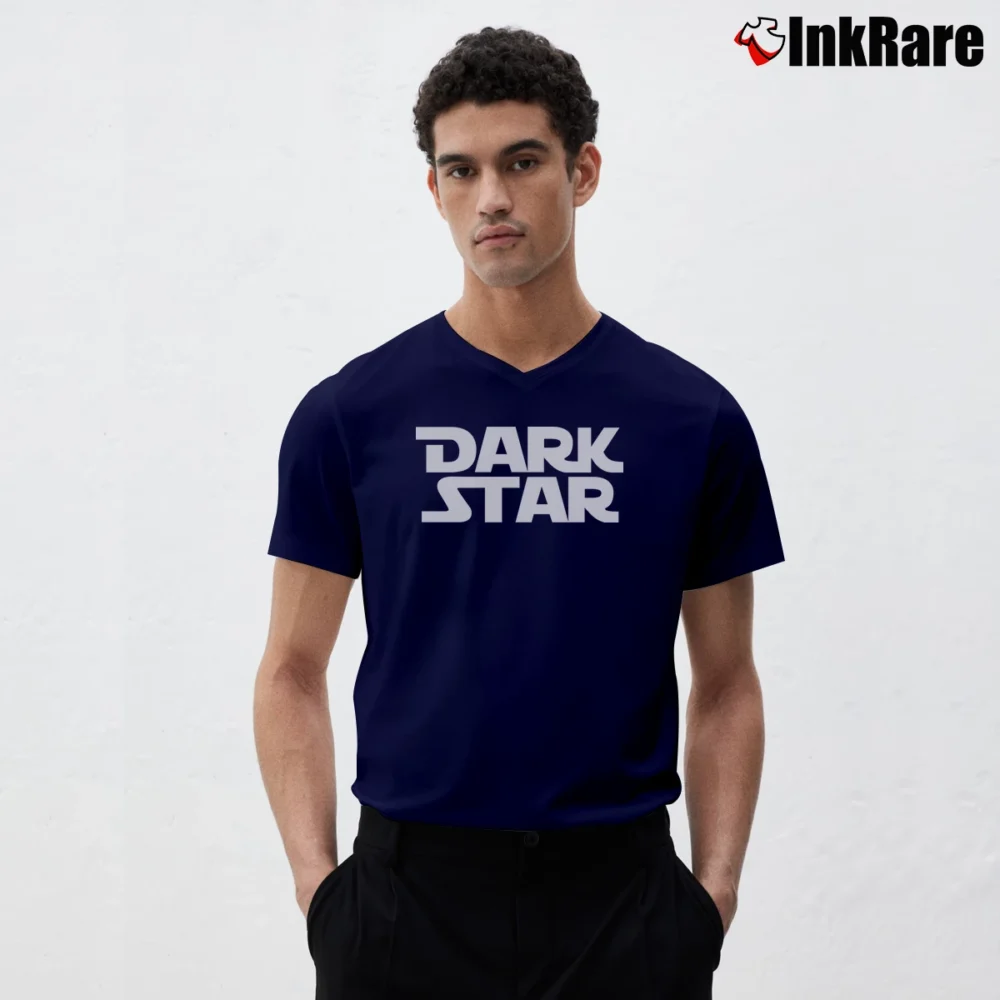 Men’s Grateful Dead Dark Star for Psychedelic Rock Fans V-Neck Tee in navy | Sharp, Breathable, Everyday Staple