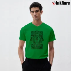 Men’s Grateful Dead Egypt 1973 Retro Vintage Rare V-Neck Tee in irish green | Sharp, Breathable, Everyday Staple