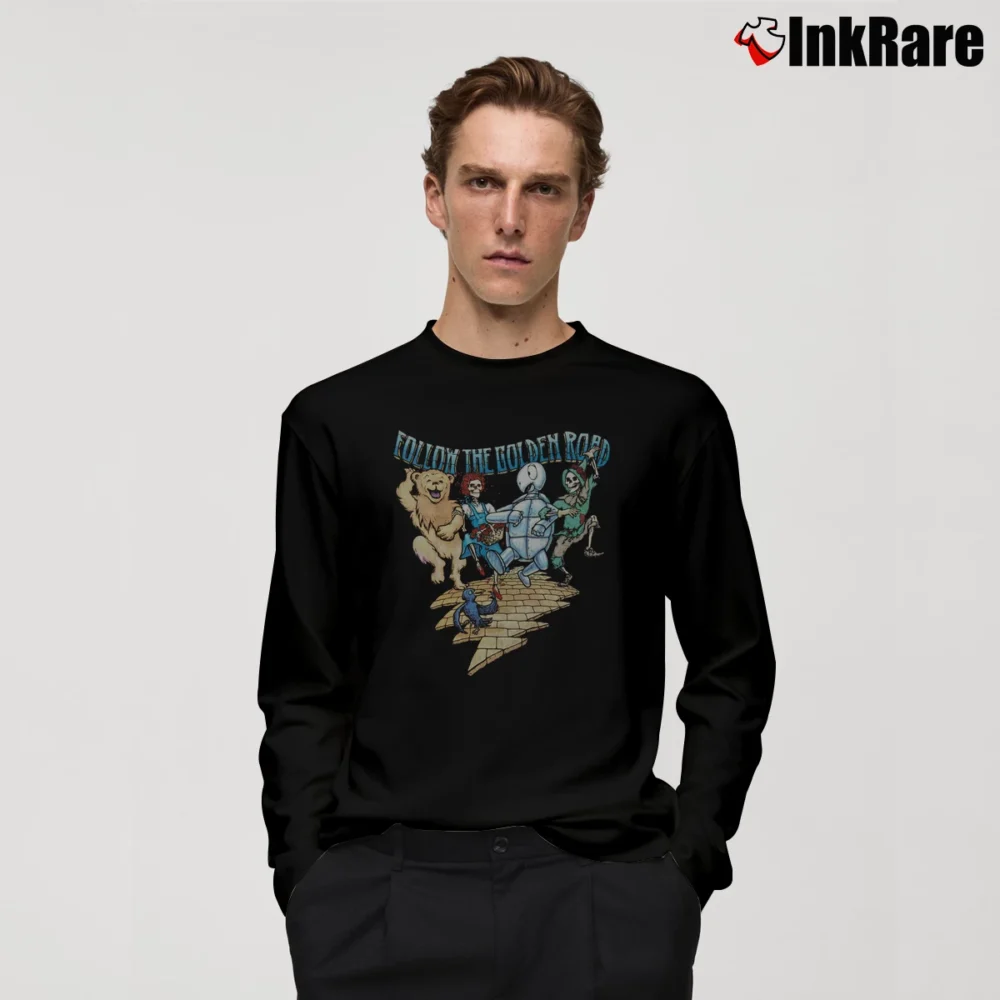Men’s Grateful Dead Follow The Golden Road Long-Sleeve Shirt in black | Sleek, Lightweight, Year-Round Wear