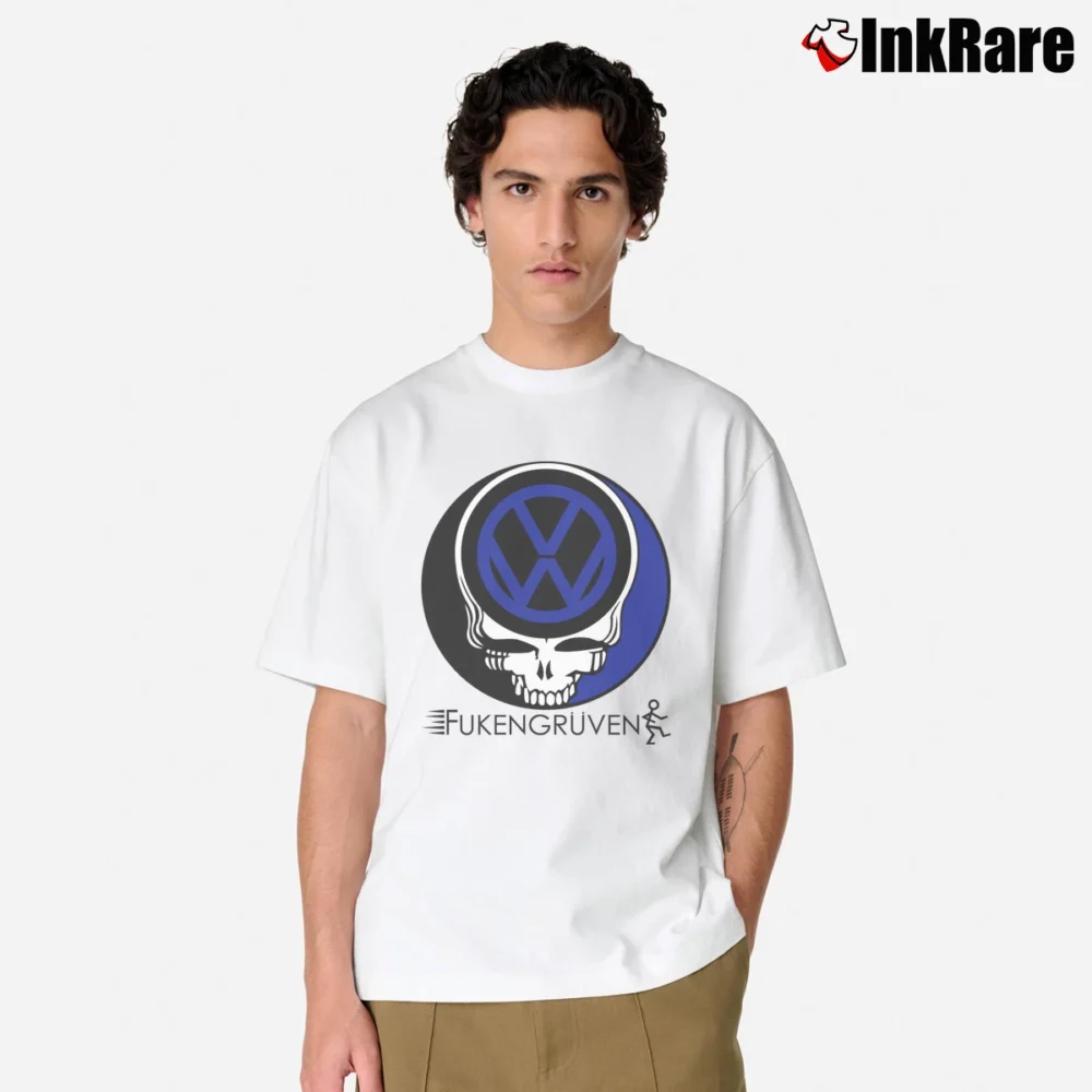 Men’s Grateful Dead Fukengruven 90s 80s Phish Jerry Garcia VW Classic T-Shirt in white | Soft, Breathable Everyday Wear