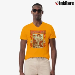 Men’s Grateful Dead Graphic Family Dog Rhino Entertainment V-Neck Tee in orange | Sharp, Breathable, Everyday Staple