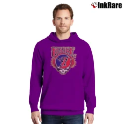 Men’s Grateful Dead Ithaca Rose Skull Logo Pullover Hoodie in purple | Cozy, Durable, Modern Fit