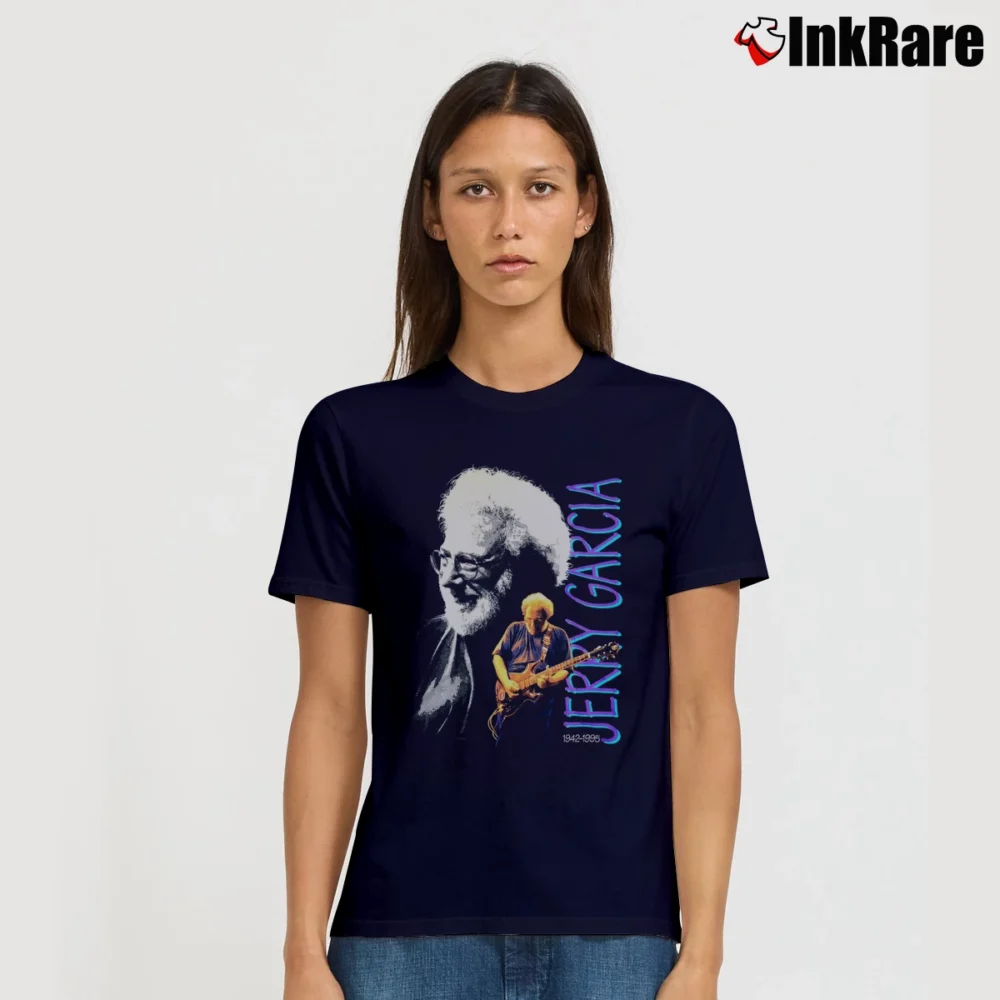 Women’s Grateful Dead Jerry Garcia Band 90s Signature T-Shirt in navy | Soft, Flattering Fit