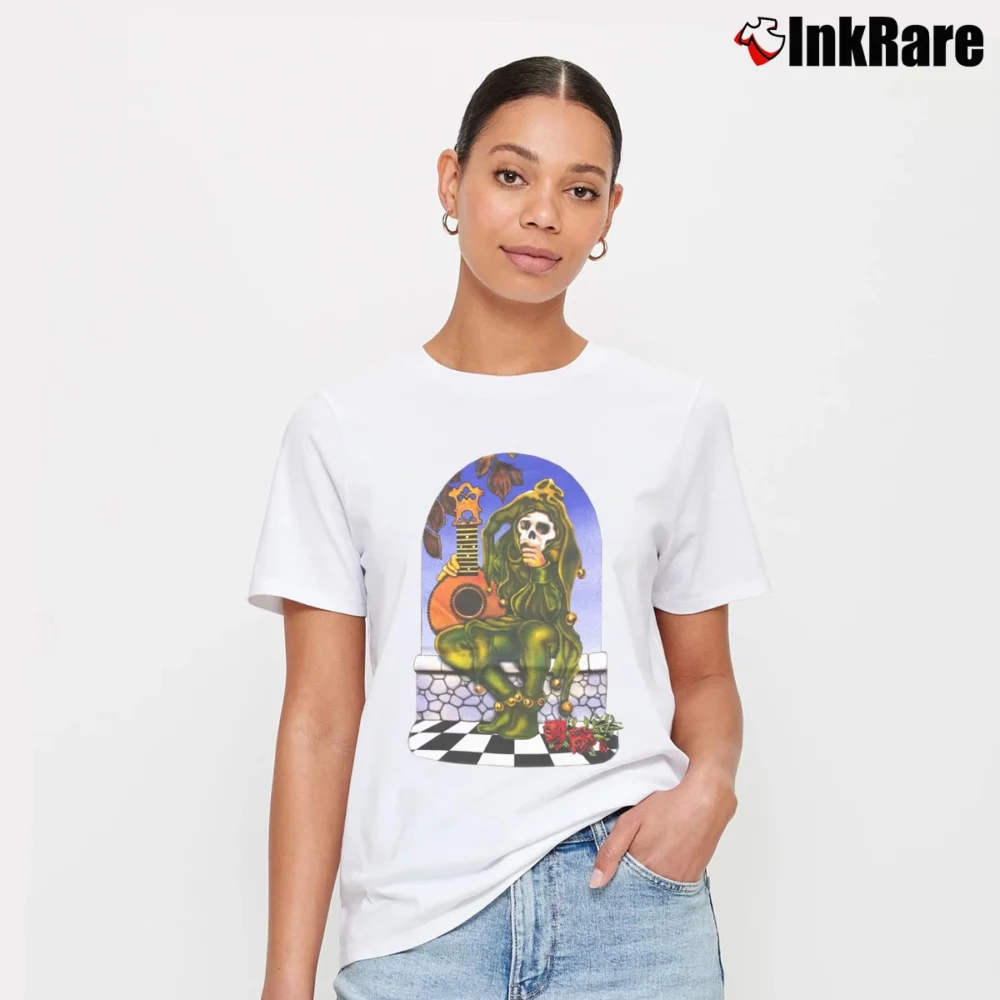Women’s Grateful Dead Jester And Rose Signature T-Shirt in white | Soft, Flattering Fit