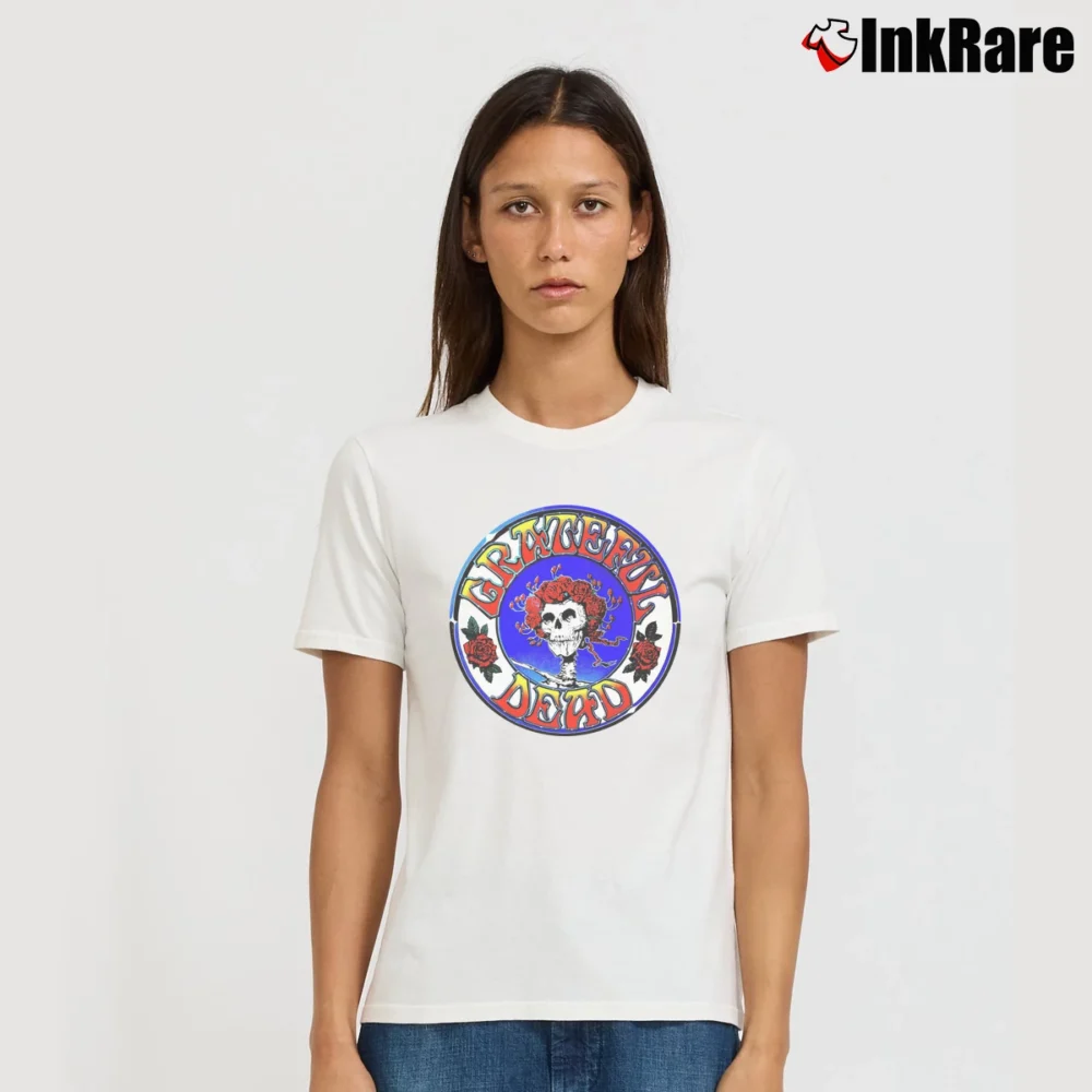 Women’s Grateful Dead Kelly Mouse Jerry Garcia Rock Band Signature T-Shirt in white | Soft, Flattering Fit