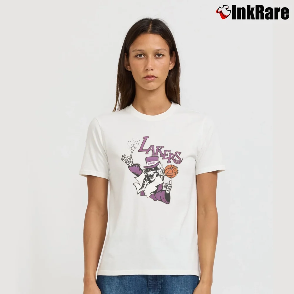 Women’s Grateful Dead Lakers Retro Basketball Signature T-Shirt in white | Soft, Flattering Fit