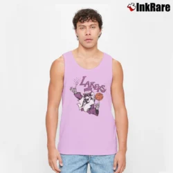 Men’s Grateful Dead Lakers Retro Basketball Tank Top in light pink | Breathable, Active-Friendly Design