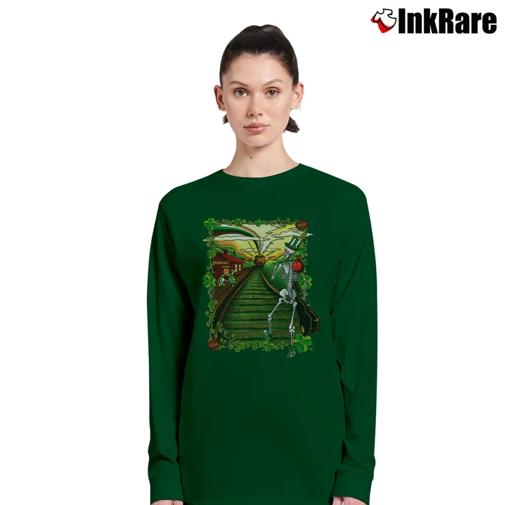 Women’s Grateful Dead Lucky Sam for Vintage Rock Fans Long-Sleeve Top in forest green | Sleek, Versatile, All-Season