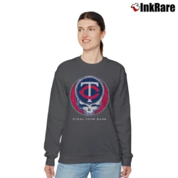 Women’s Grateful Dead Minnesota Twins Steal Your Base Rare Classic Unique Band Relaxed Sweatshirt in charcoal | Soft, Laid-Back Vibe
