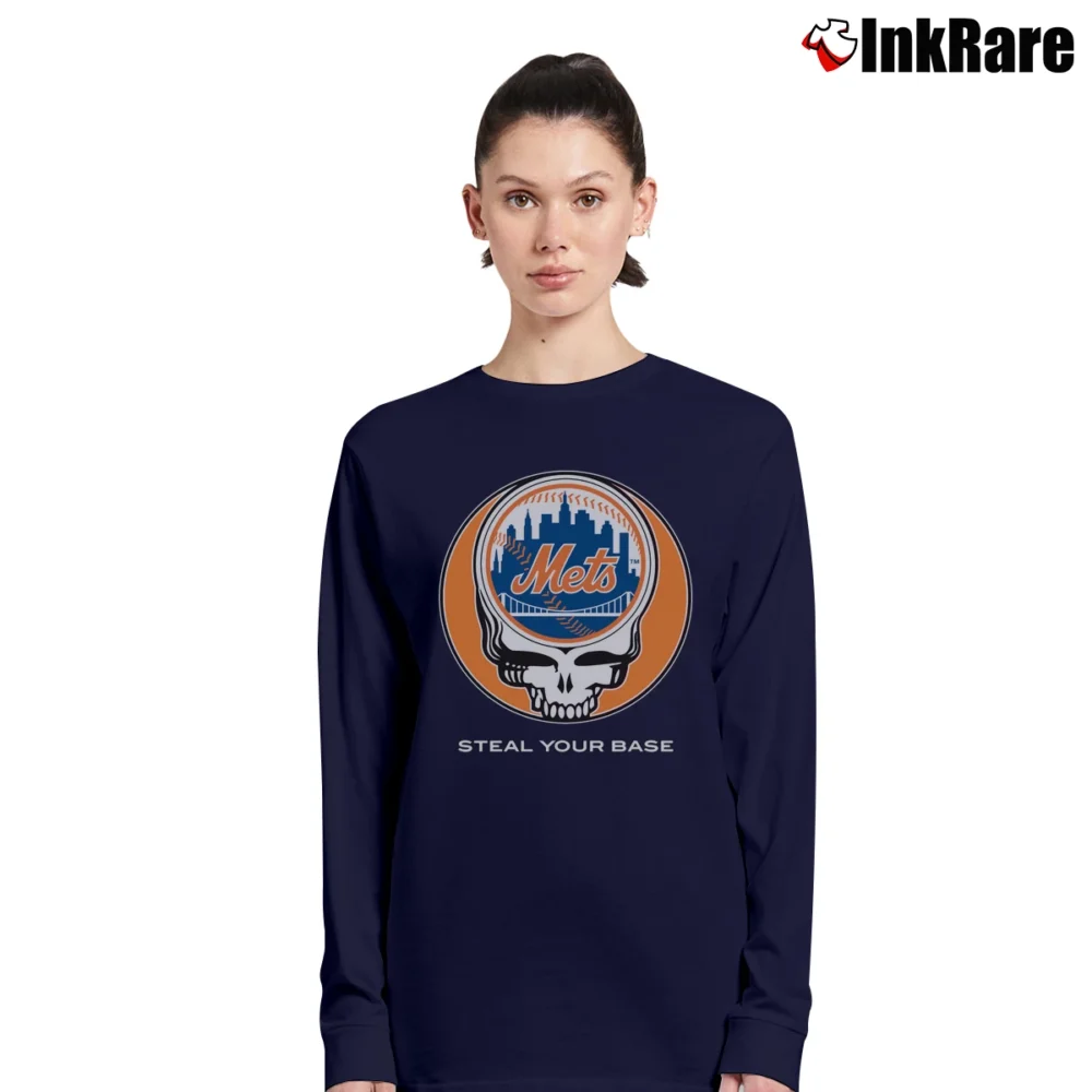 Women’s Grateful Dead New York Mets Steal Your Base Long-Sleeve Top in navy | Sleek, Versatile, All-Season