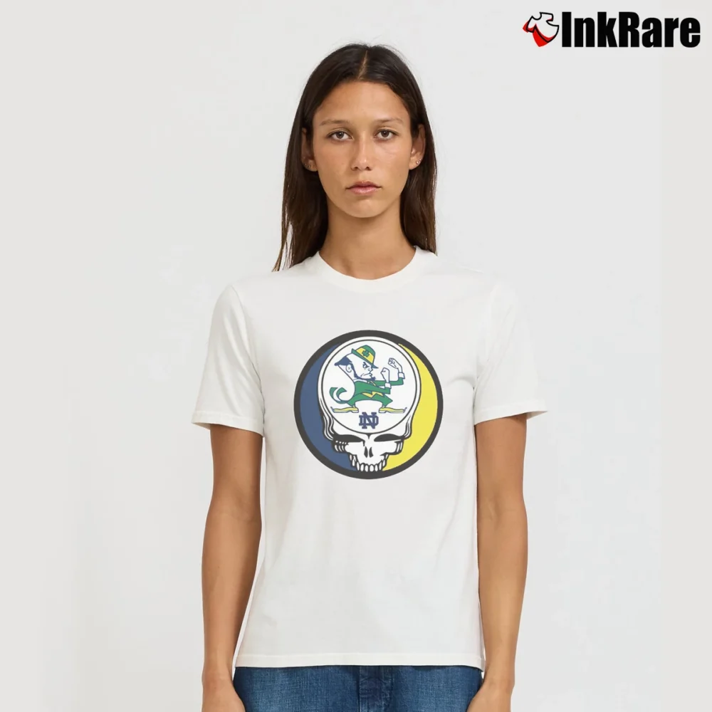 Women’s Grateful Dead Notre Dame Fighting Irish Logo Cool Signature T-Shirt in white | Soft, Flattering Fit