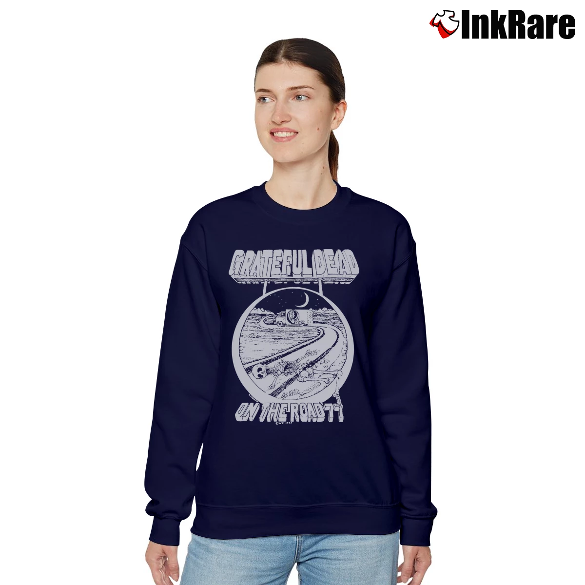Women’s Grateful Dead On The Road 1977 Concert Relaxed Sweatshirt in navy | Soft, Laid-Back Vibe