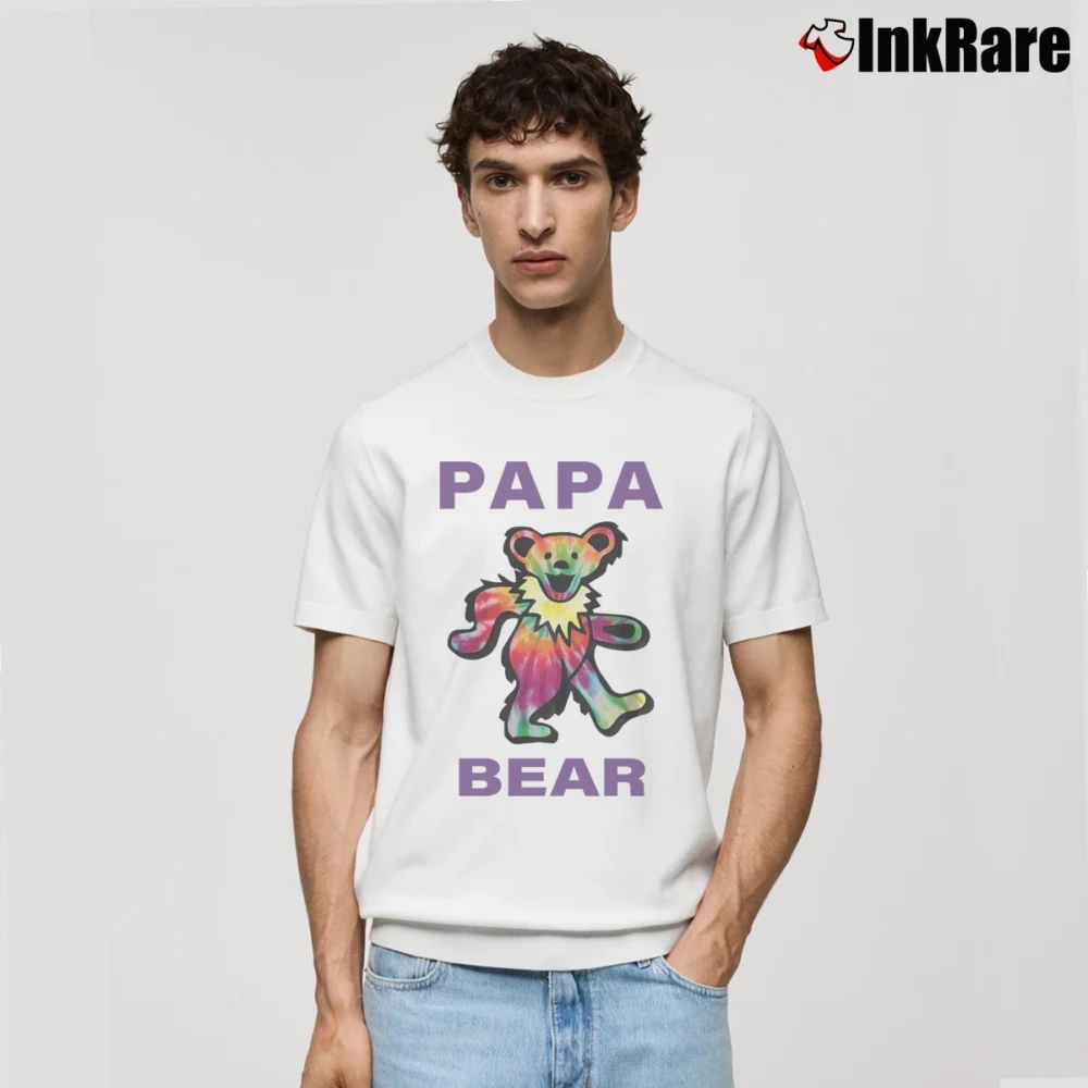 Men’s Grateful Dead Papa Bear Father's Day Classic T-Shirt in white | Soft, Breathable Everyday Wear
