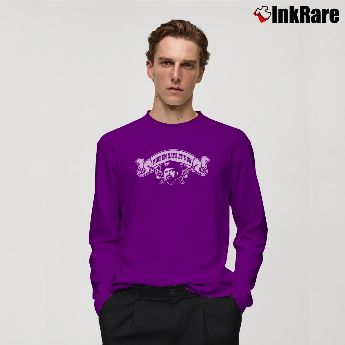 Men’s Grateful Dead Pigpen Says It's Ok Long-Sleeve Shirt in purple | Sleek, Lightweight, Year-Round Wear