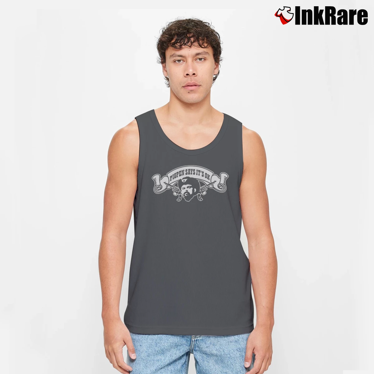 Men’s Grateful Dead Pigpen Says It's Ok Tank Top in charcoal | Breathable, Active-Friendly Design