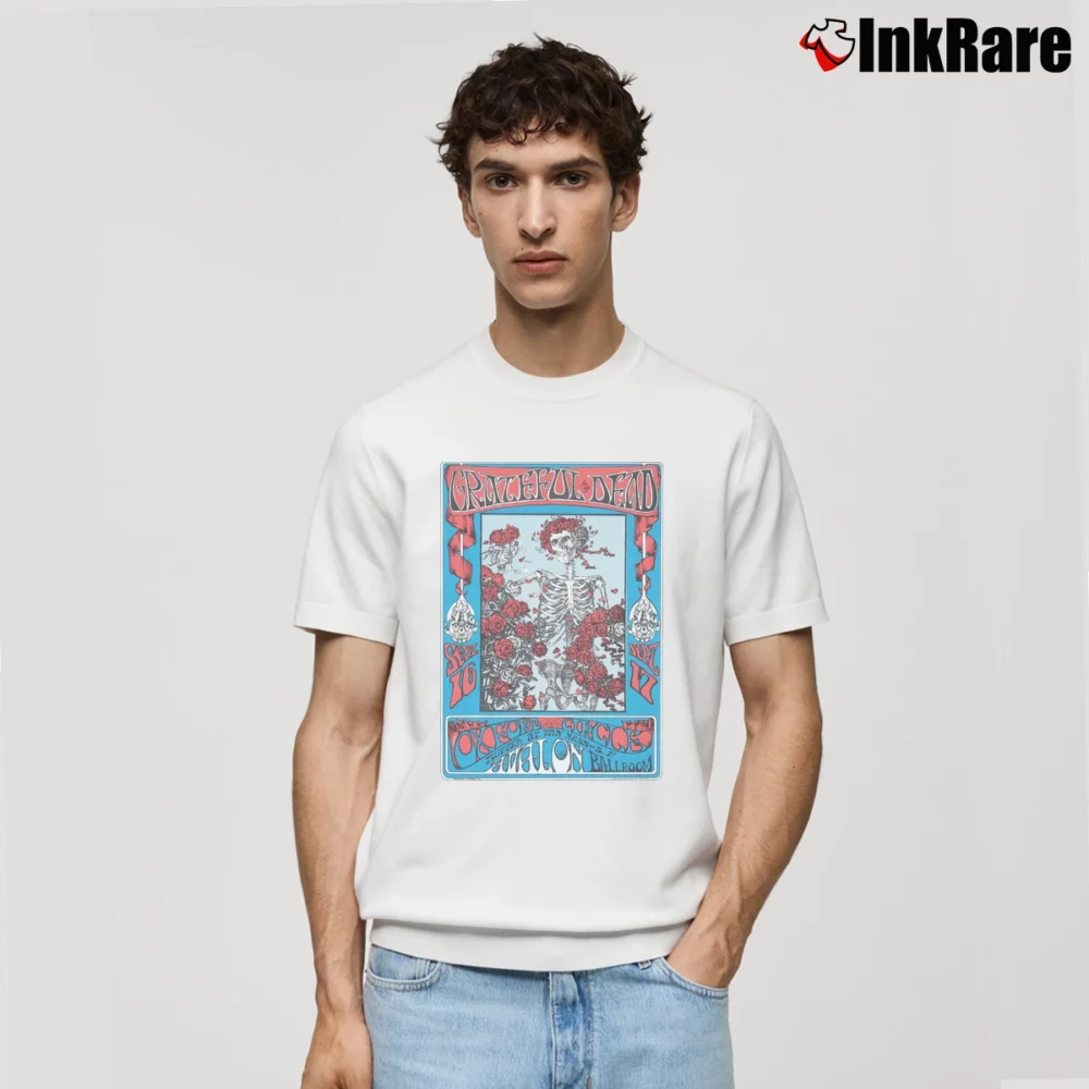 Men’s Grateful Dead Rose And Skull Classic T-Shirt in white | Soft, Breathable Everyday Wear