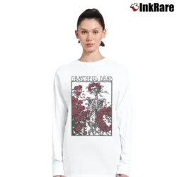 Women’s Grateful Dead Rose Long-Sleeve Top in white | Sleek, Versatile, All-Season