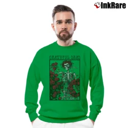 Men’s Grateful Dead Rose Crewneck Sweatshirt in irish green | Cozy Fabric, Clean Style