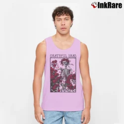 Men’s Grateful Dead Rose Tank Top in light pink | Breathable, Active-Friendly Design