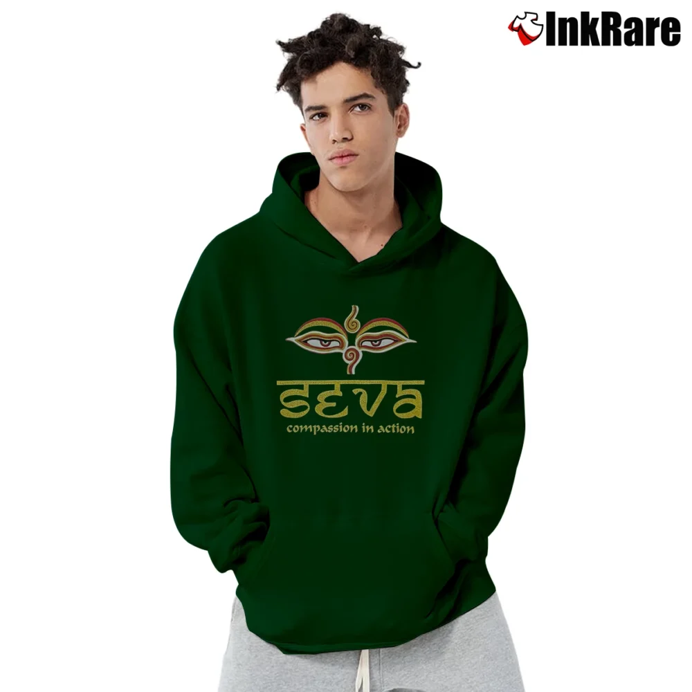 Men’s Grateful Dead Seva Compassion In Action Pullover Hoodie in forest green | Cozy, Durable, Modern Fit